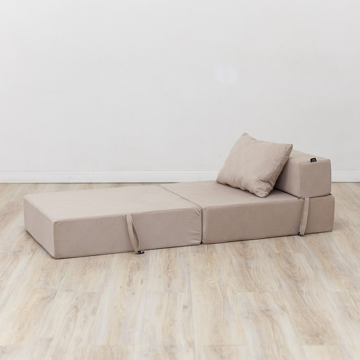 Бескаркасное кресло-кровать «Эссен», велюр, цвет бежевый - фото 4 - id-p199433177