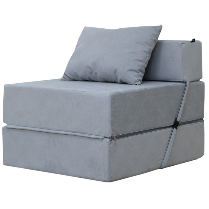 Бескаркасное кресло-кровать «Эссен», велюр, цвет серый - фото 1 - id-p199433178