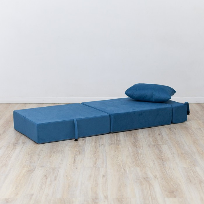 Бескаркасное кресло-кровать «Эссен», велюр, цвет синий - фото 5 - id-p199433179