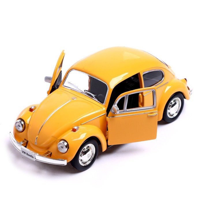 Машина металлическая VOLKSWAGEN BEETLE 1967, 1:32, открываются двери, инерция, цвет жёлтый - фото 3 - id-p199413082