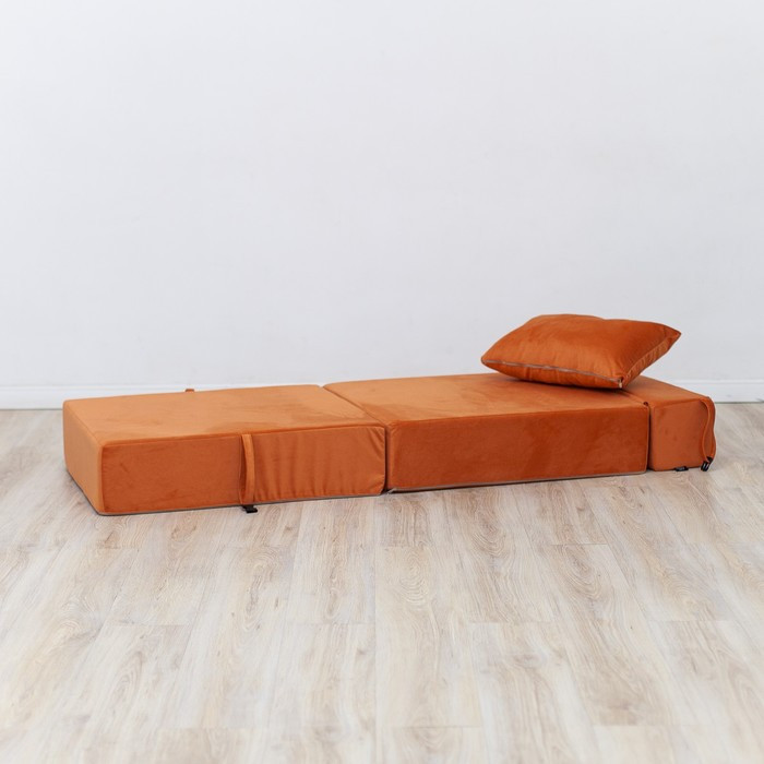 Бескаркасное кресло-кровать «Эссен», велюр, цвет оранжевый - фото 5 - id-p199433184