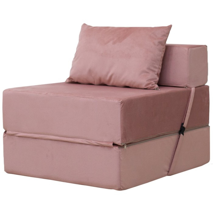 Бескаркасное кресло-кровать «Эссен», велюр, цвет пыльная роза - фото 1 - id-p199433186
