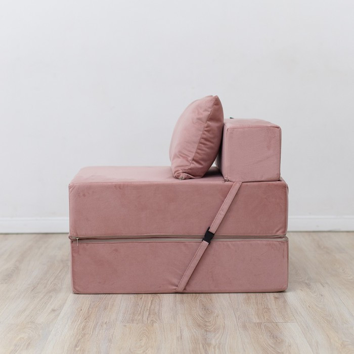 Бескаркасное кресло-кровать «Эссен», велюр, цвет пыльная роза - фото 2 - id-p199433186