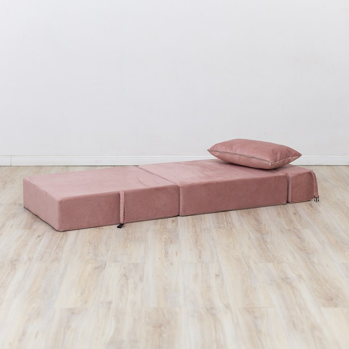 Бескаркасное кресло-кровать «Эссен», велюр, цвет пыльная роза - фото 5 - id-p199433186