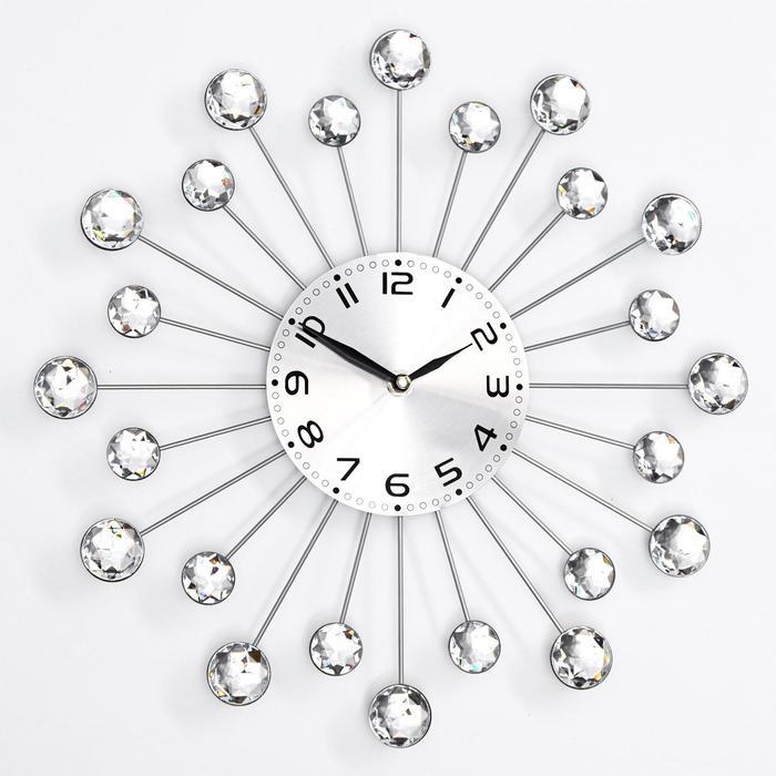 Часы настенные, серия: Ажур, "Лучики", плавный ход, d-35 см, циферблат 13 см - фото 1 - id-p199417105