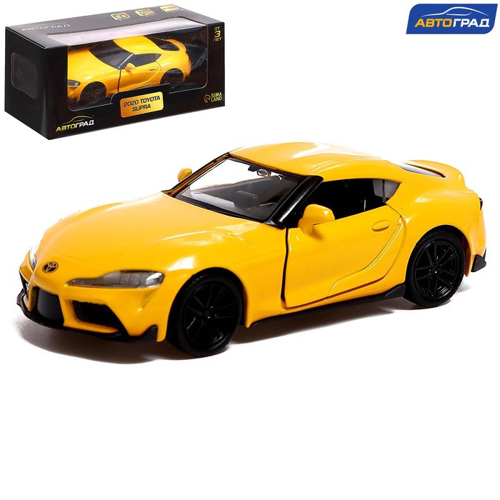 Машина металлическая TOYOTA SUPRA, 1:32, открываются двери, инерция, цвет жёлтый - фото 1 - id-p199413097