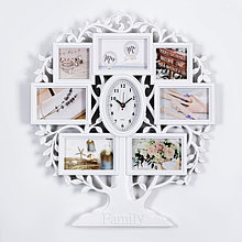Часы настенные, серия: Фоторамки, "Family", плавный ход, 51.5 х 60.5 см