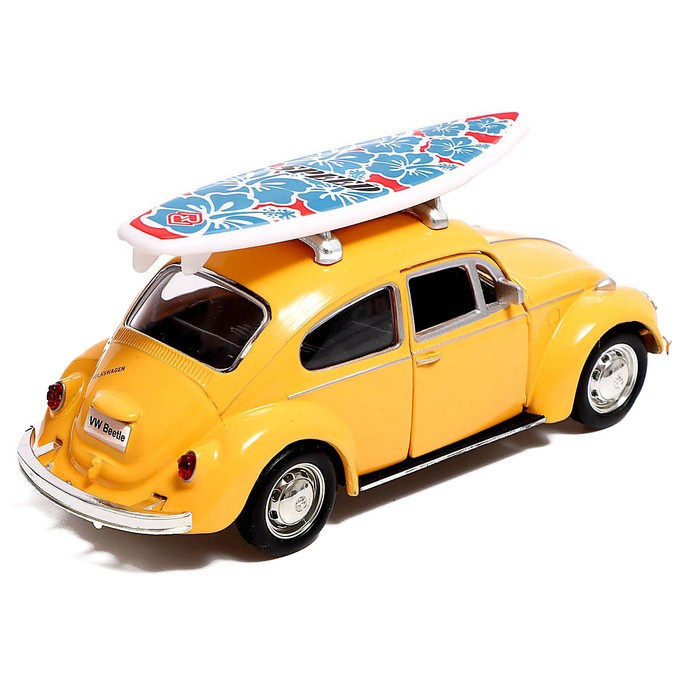 Машина металлическая VOLKSWAGEN BEETLE 1967, 1:32, открываются двери, инерция, цвет жёлтый - фото 3 - id-p199413121