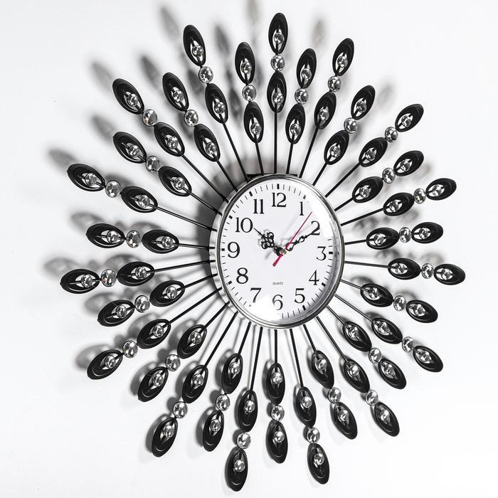 Часы настенные, серия: Ажур, "Перья павлина", плавный ход, d-48 см, циферблат 14 см - фото 2 - id-p199417143