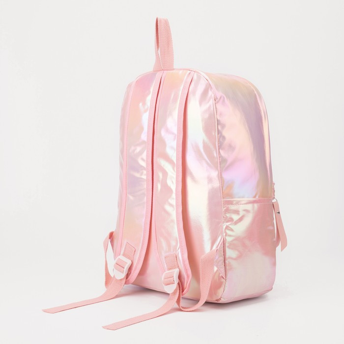 Рюкзак на молнии, наружный карман, 2 боковых кармана, цвет розовый - фото 2 - id-p199430198