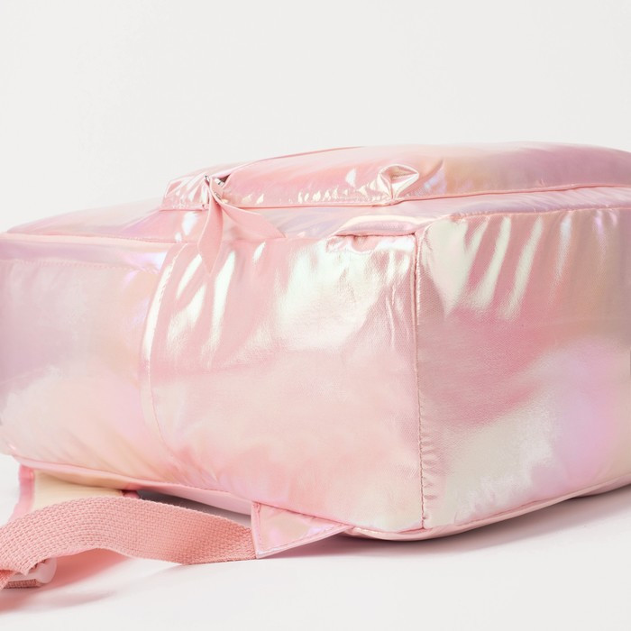 Рюкзак на молнии, наружный карман, 2 боковых кармана, цвет розовый - фото 3 - id-p199430198