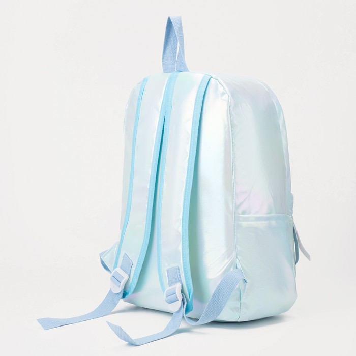 Рюкзак на молнии, наружный карман, 2 боковых кармана, цвет голубой - фото 2 - id-p199430199