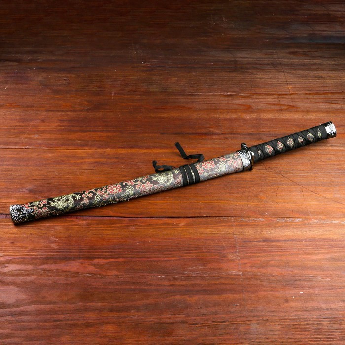 Сувенирное оружие «Катана», чёрные ножны с узорами в виде дракона, 70 см - фото 1 - id-p199416159