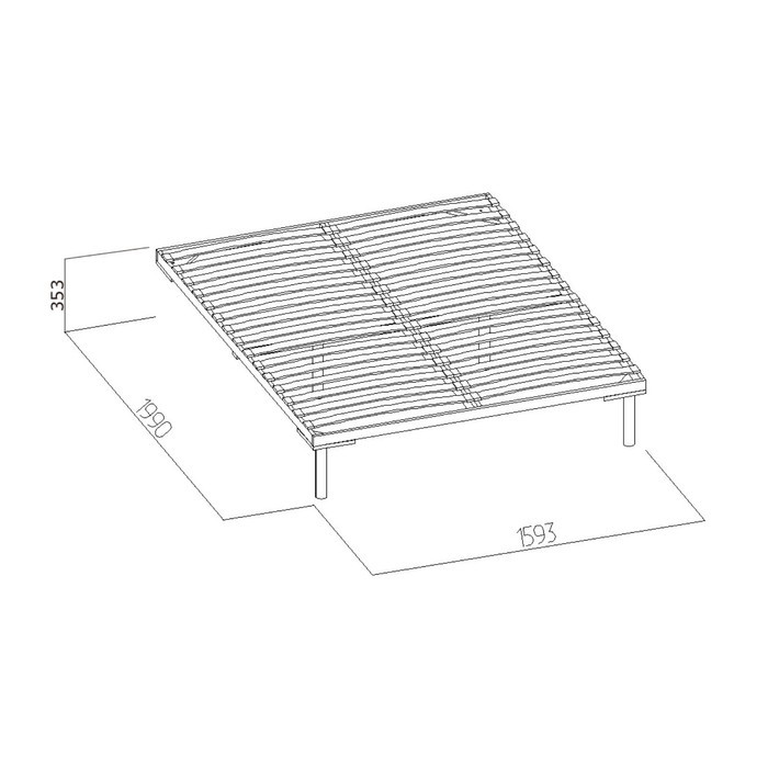 Основание с гибкими ламелями Sherlock 2.1, 1600 × 2000 мм, деревянный каркас на ножках - фото 2 - id-p199432259