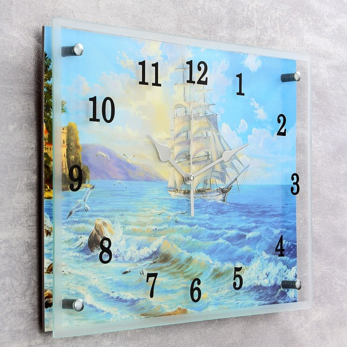 Часы настенные, серия: Море, "Корабль", 30х40 см - фото 2 - id-p199418181