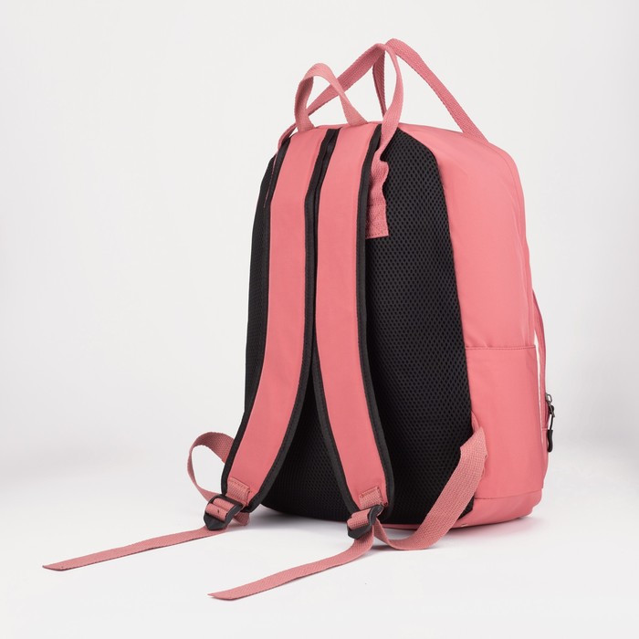 Рюкзак-сумка, отдел на молнии, наружный карман, цвет малиновый - фото 2 - id-p199430258