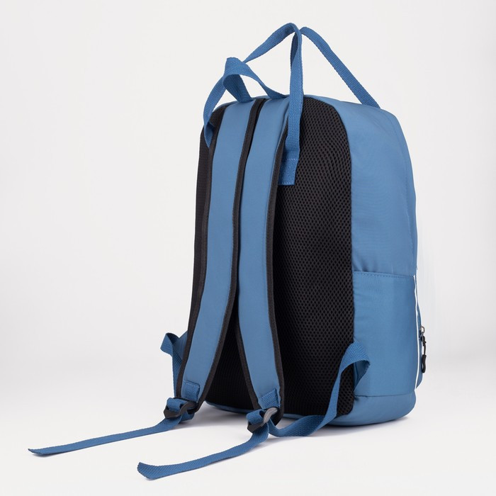 Рюкзак-сумка, отдел на молнии, наружный карман, цвет синий - фото 2 - id-p199430259
