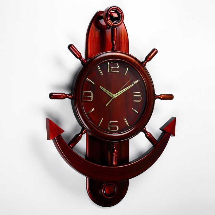 Часы настенные, серия: Море, "Якорь", плавный ход, 61 х 86 см, циферблат 31 см, с маятником - фото 2 - id-p199417225