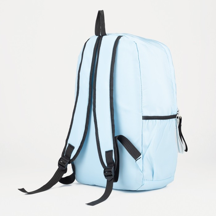Рюкзак, отдел на молнии, наружный карман, кошелёк, цвет голубой - фото 3 - id-p199430269