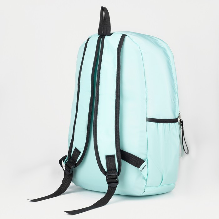 Рюкзак, отдел на молнии, наружный карман, кошелёк, цвет мятный - фото 3 - id-p199430270