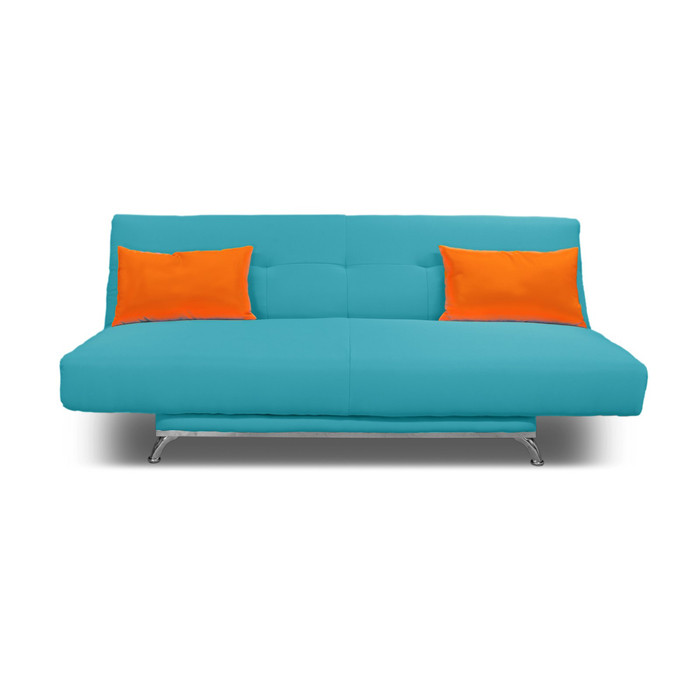 Диван «Манго 2», обивка бирюзовая, подушки оранжевые - фото 2 - id-p199432343
