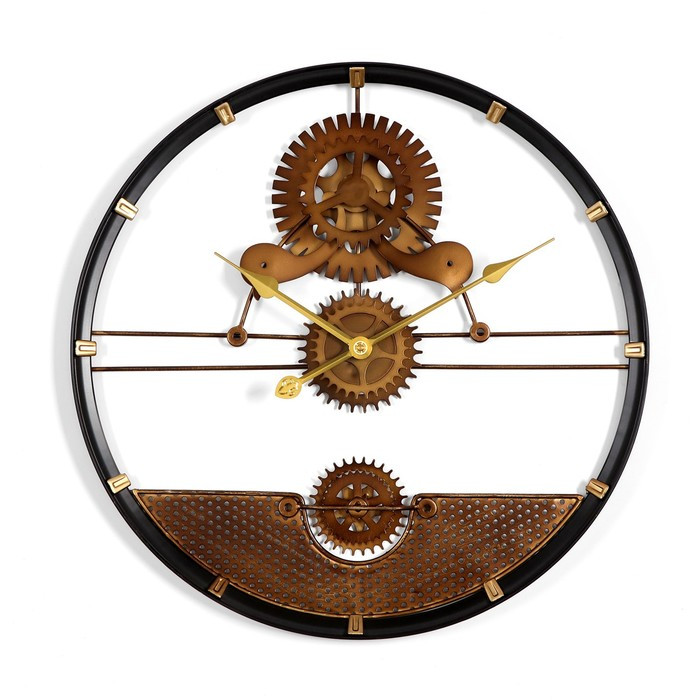 Настенные часы "Механизм", плавный ход, 1АА, d=60 см - фото 1 - id-p199417252
