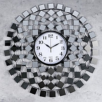 Часы настенные, серия: Ажур, "Зеркальные фигуры", d-70 см