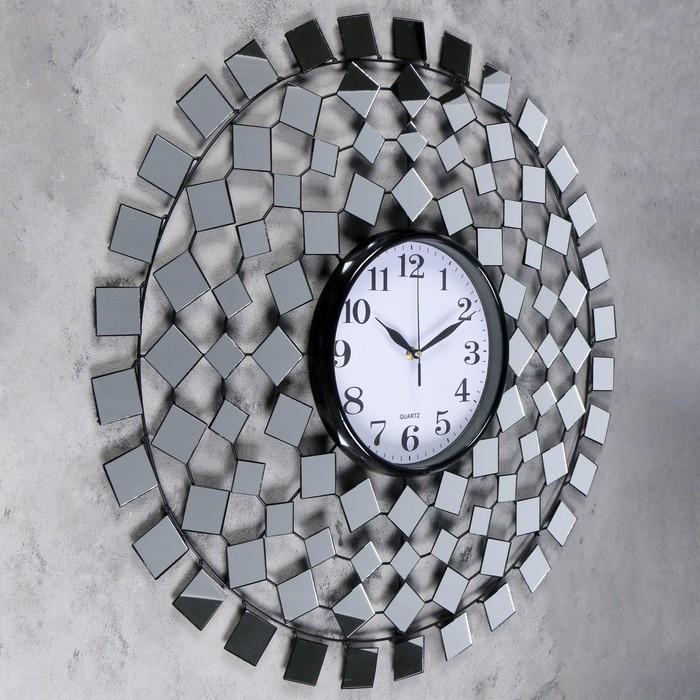 Часы настенные, серия: Ажур, "Зеркальные фигуры", d-70 см - фото 2 - id-p199417258
