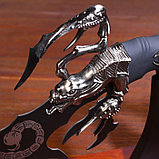 Сувенирный нож на подставке, скорпион на лезвии и рукоятке, 53,5 см, фото 3