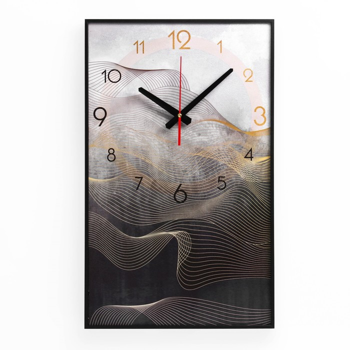Часы-картина настенные, серия: Интерьер, "Линии", плавный ход, 57 х 35 см - фото 1 - id-p199418275