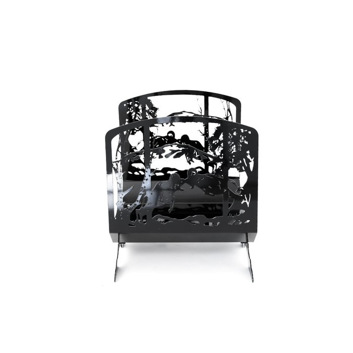 Дровница, декор «Лес», 400 × 450 × 516 мм, цвет чёрный - фото 1 - id-p199438334