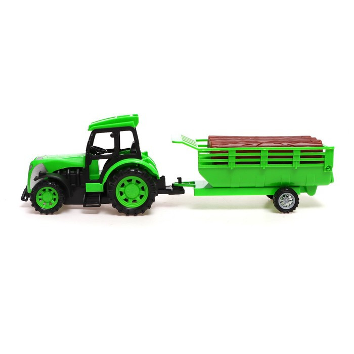 Трактор радиоуправляемый «Фермер», с прицепом, работает от аккумулятора, цвет зелёный - фото 2 - id-p199413250