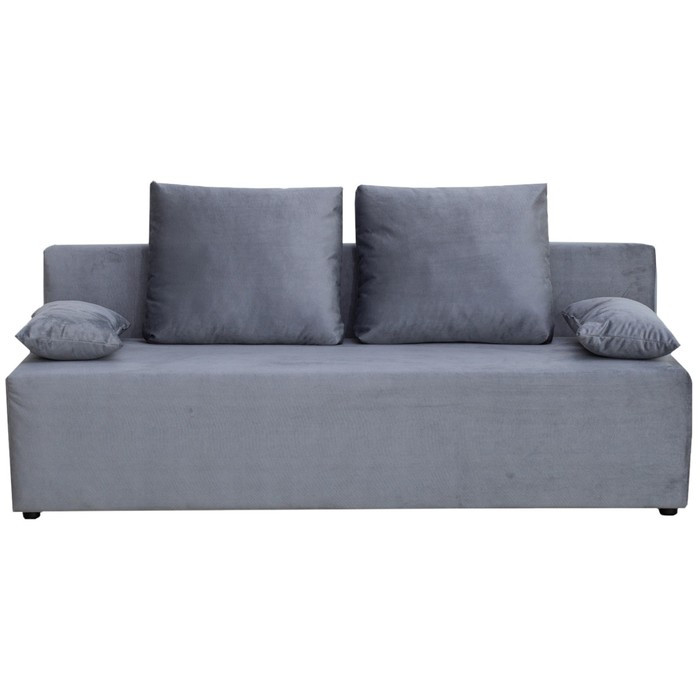 Прямой диван «Бёрн», механизм еврокнижка, велюр, цвет серый - фото 1 - id-p199432423