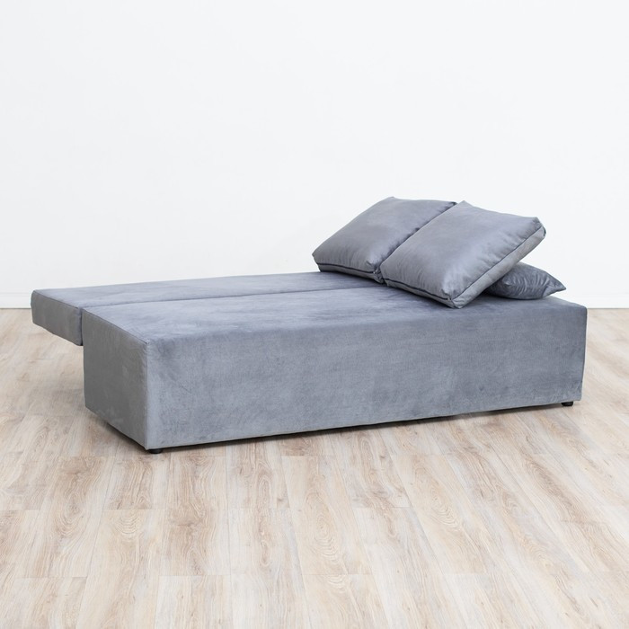Прямой диван «Бёрн», механизм еврокнижка, велюр, цвет серый - фото 2 - id-p199432423