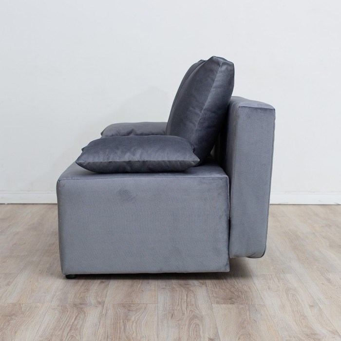 Прямой диван «Бёрн», механизм еврокнижка, велюр, цвет серый - фото 3 - id-p199432423