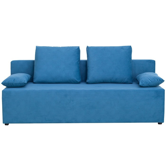 Прямой диван «Бёрн», механизм еврокнижка, велюр, цвет синий - фото 1 - id-p199432425