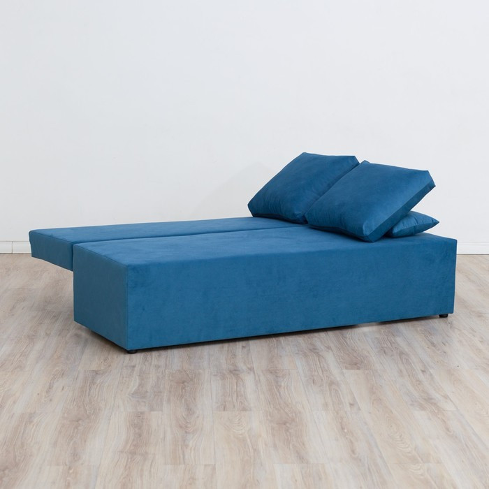 Прямой диван «Бёрн», механизм еврокнижка, велюр, цвет синий - фото 2 - id-p199432425