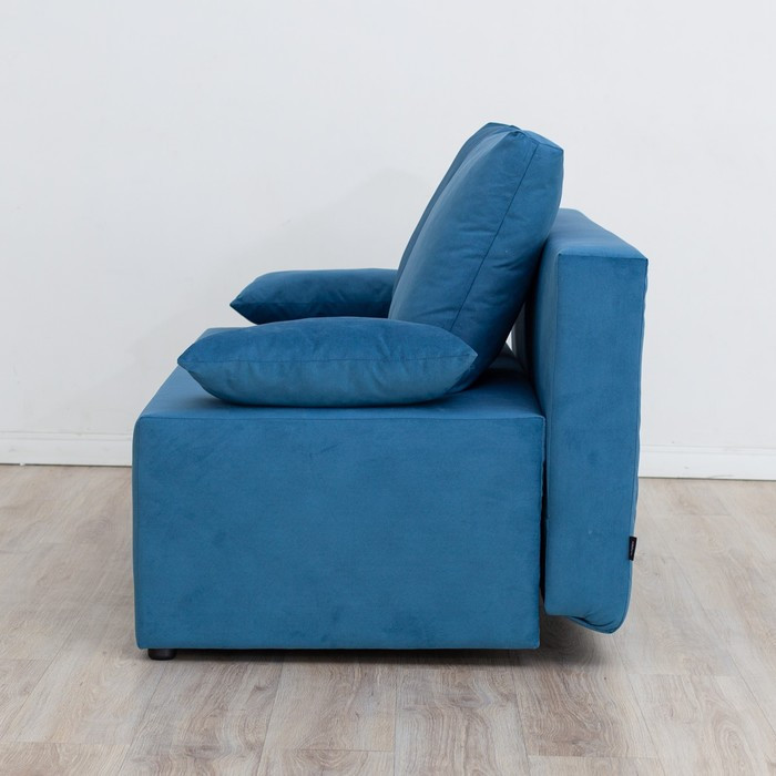 Прямой диван «Бёрн», механизм еврокнижка, велюр, цвет синий - фото 3 - id-p199432425