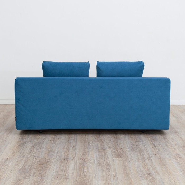 Прямой диван «Бёрн», механизм еврокнижка, велюр, цвет синий - фото 4 - id-p199432425