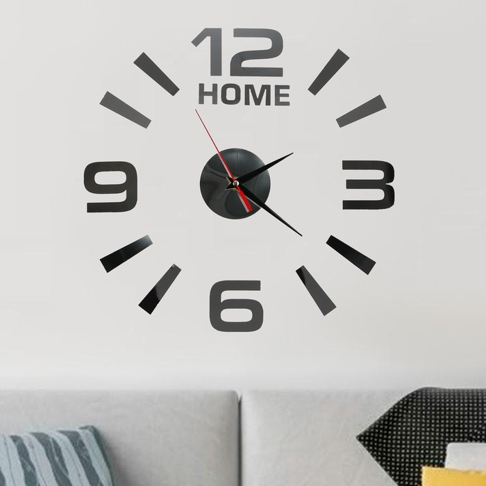 Интерьерные часы-наклейка Home, плавный ход, d = 60 см, мод. AM-12 - фото 1 - id-p199418406