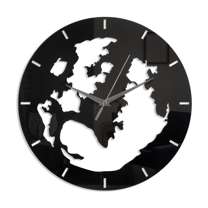 Часы-наклейка, серия: DIY, "Земля", 1 АА, черные - фото 1 - id-p199418407