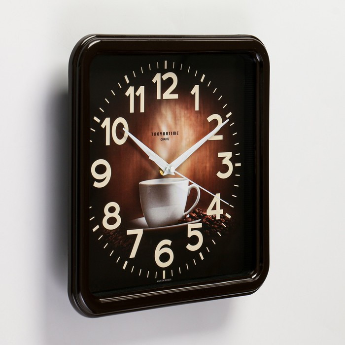 Часы настенные, серия: Кухня, "Чашка кофе", плавный ход, d=26 см, коричневый - фото 2 - id-p199417392