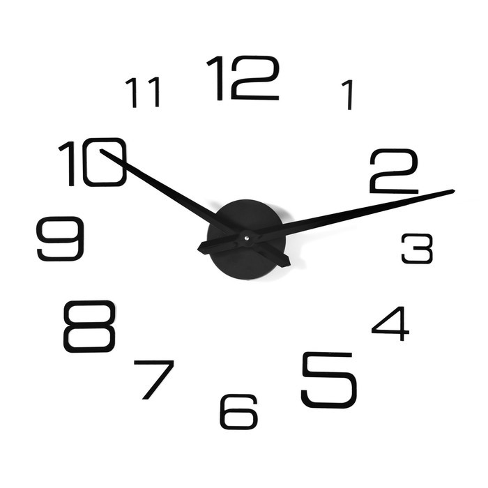 Часы-наклейка, серия: DIY, "Мита", плавный ход, d-120 см, 1 АА, черные - фото 1 - id-p199418420