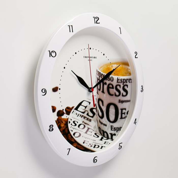 Часы настенные, серия: Кухня, "Кофе", d-29 см, белый обод - фото 2 - id-p199417411