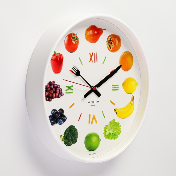 Часы настенные, серия: Кухня, "Овощи и фрукты", d=30 см - фото 2 - id-p199417418