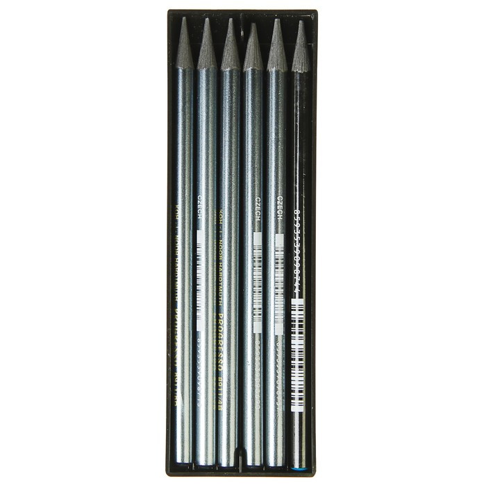 Набор карандашей цельнографитовых разной твердости 6 штук, Koh-I-Noor PROGRESSO 8915, 8B-HB, картон - фото 2 - id-p199429517