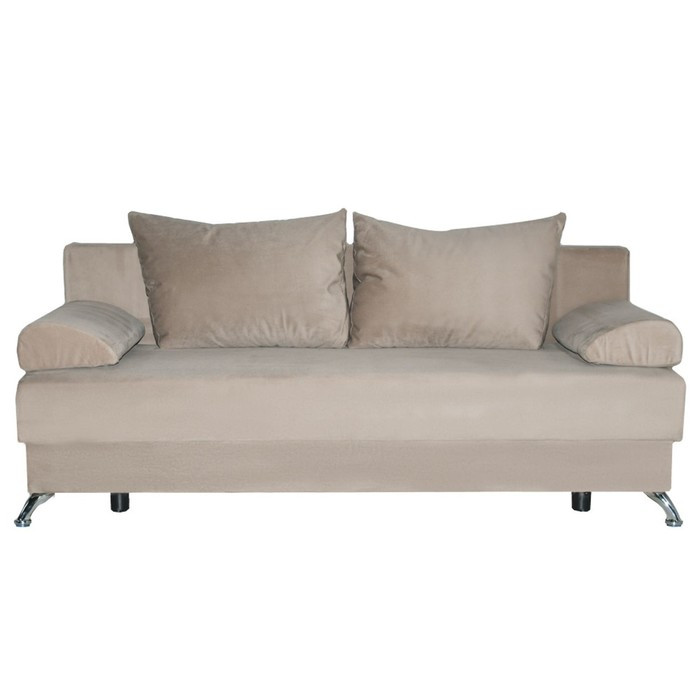 Прямой диван «Юность 11», механизм еврокнижка, пружинный блок, велюр, цвет бежевый - фото 1 - id-p199432562