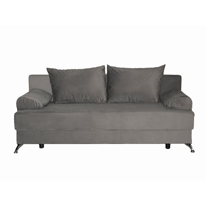 Прямой диван «Юность 11», механизм еврокнижка, пружинный блок, велюр, цвет графит - фото 1 - id-p199432565