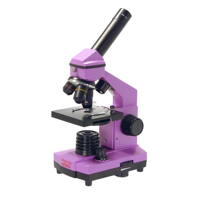 Микроскоп школьный Эврика 40х-400х в кейсе, цвет аметист - фото 1 - id-p199429602