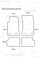 Ворсовые автоковрики Chevrolet Camaro (09-15) Салон, Standart, Черный